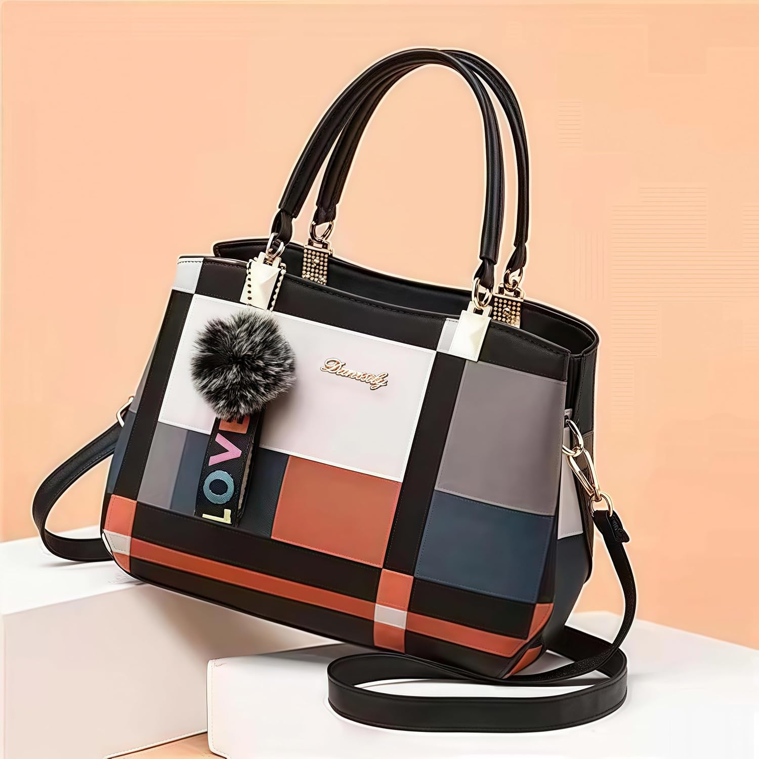 Dassily Purses and Handbags For Women Fashion Plaid Pattern Crossbody Bag Shoulder Bag Small Tote Bag Ladies Satchel Purse