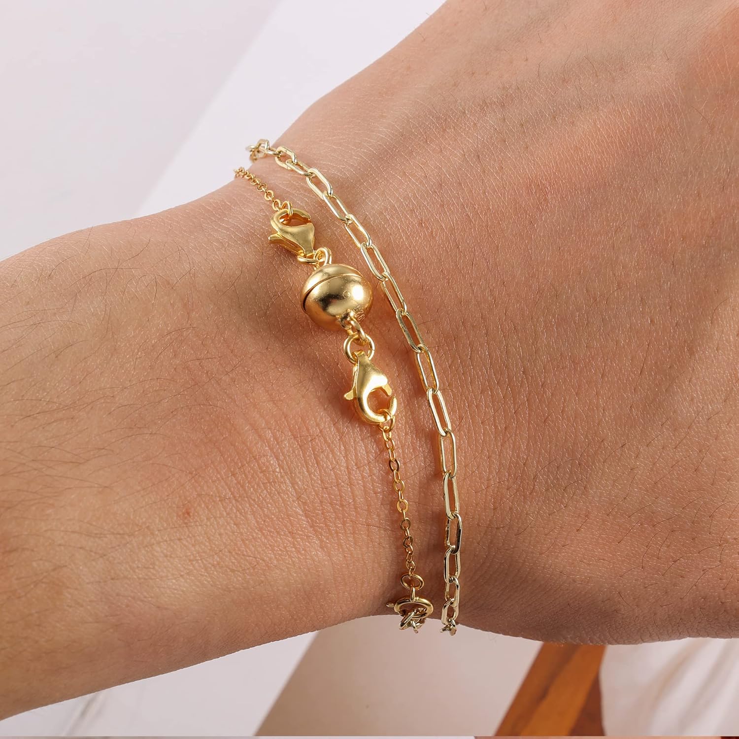 14K Gold Magnetic Necklace Clasps and Closures 925 Sterling Silver Double Lobster Clasp Magnetic Jewelry Clasps for Necklaces - Image 4