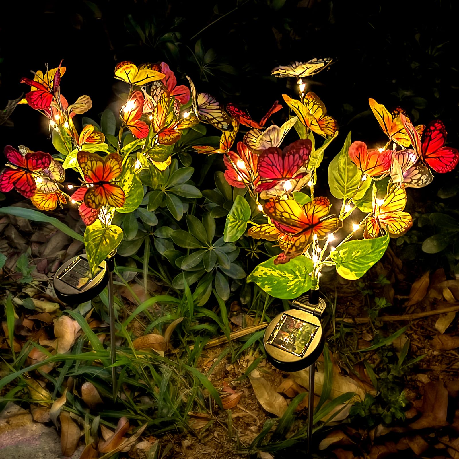 TOTHDATE 2PCS Solar Swaying in Wind Butterfly Lights