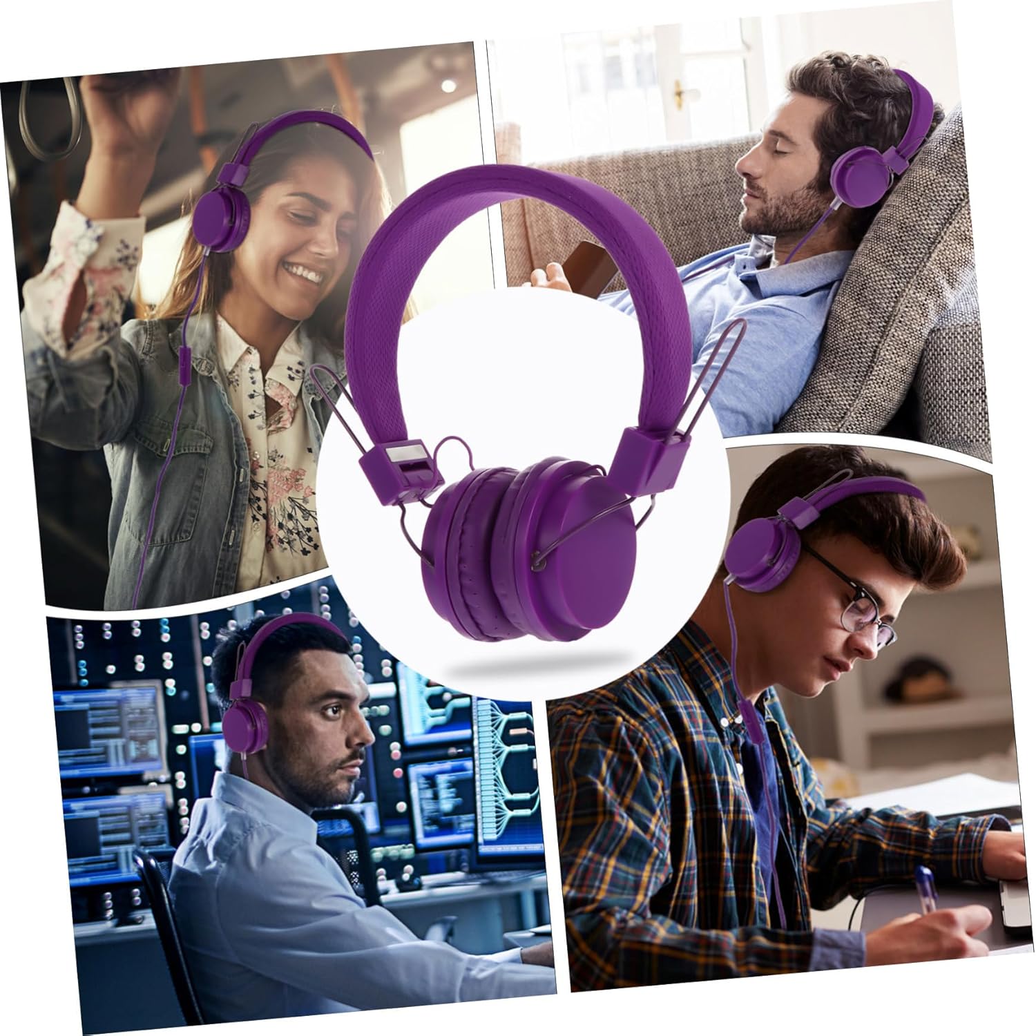Wired Over-Ear Gaming Headset Microphone Adjustable Volume Control Lightweight Design for PC Laptop and Console Gamers