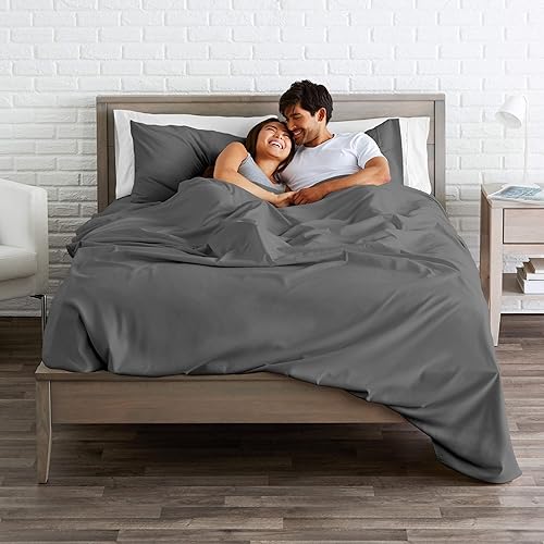 Miniatura 9 de Juego de sábanas, ropa de cama de 3 piezas de 3 piezas suave de 100% algodón de tejido satinado, de 800 hilos, de alta calidad, fácil cuidado, 1