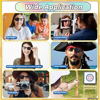 opasyo Eyepatch 2pcs Reusable Eye Patches,3D Adjustable Eye Patch for adults