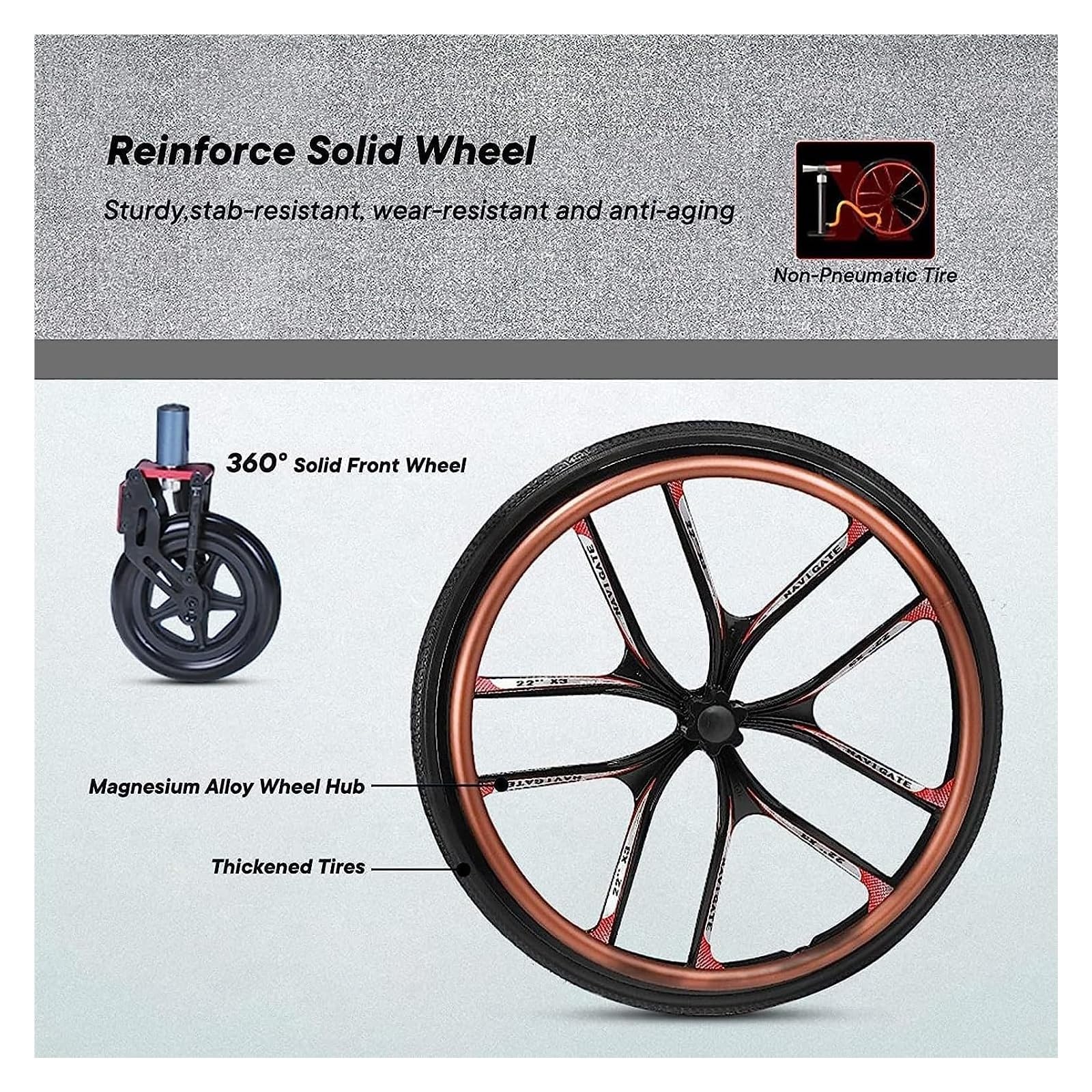 Silla de ruedas, silla de ruedas plegable, silla de ruedas plegable ligera con reposapiés basculante, silla de ruedas manual portátil que absorbe los golpes