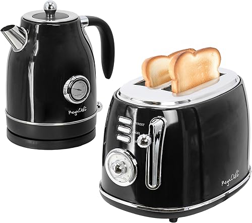 Vista 25 de MegaChef Combo de hervidor de té eléctrico de 1.7 cuartos y tostadora de 2 rebanadas (rojo)