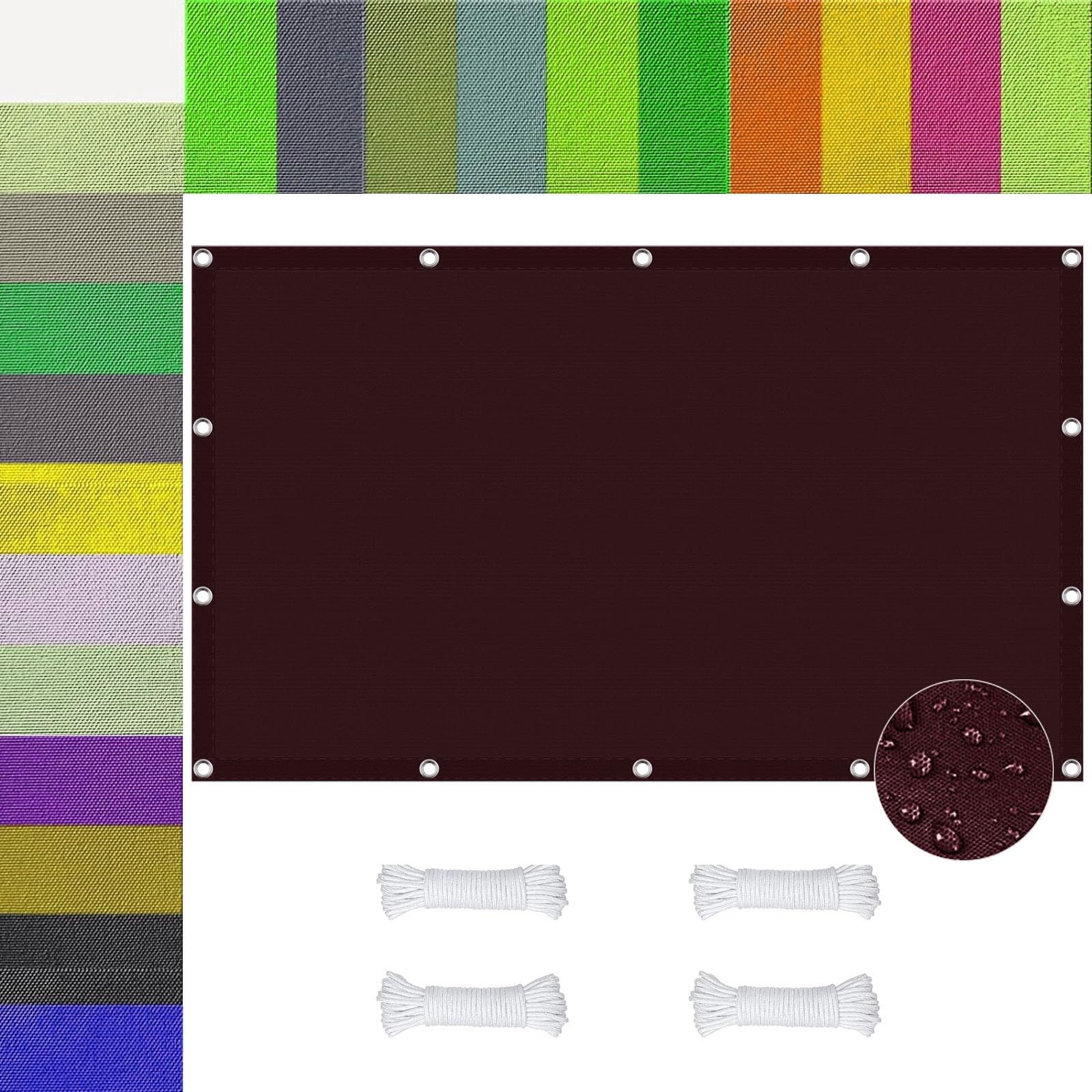 Toile d'ombrage hydrofuge et anti-déchirure protection solaire 1.6x5m auvent vin rouge
