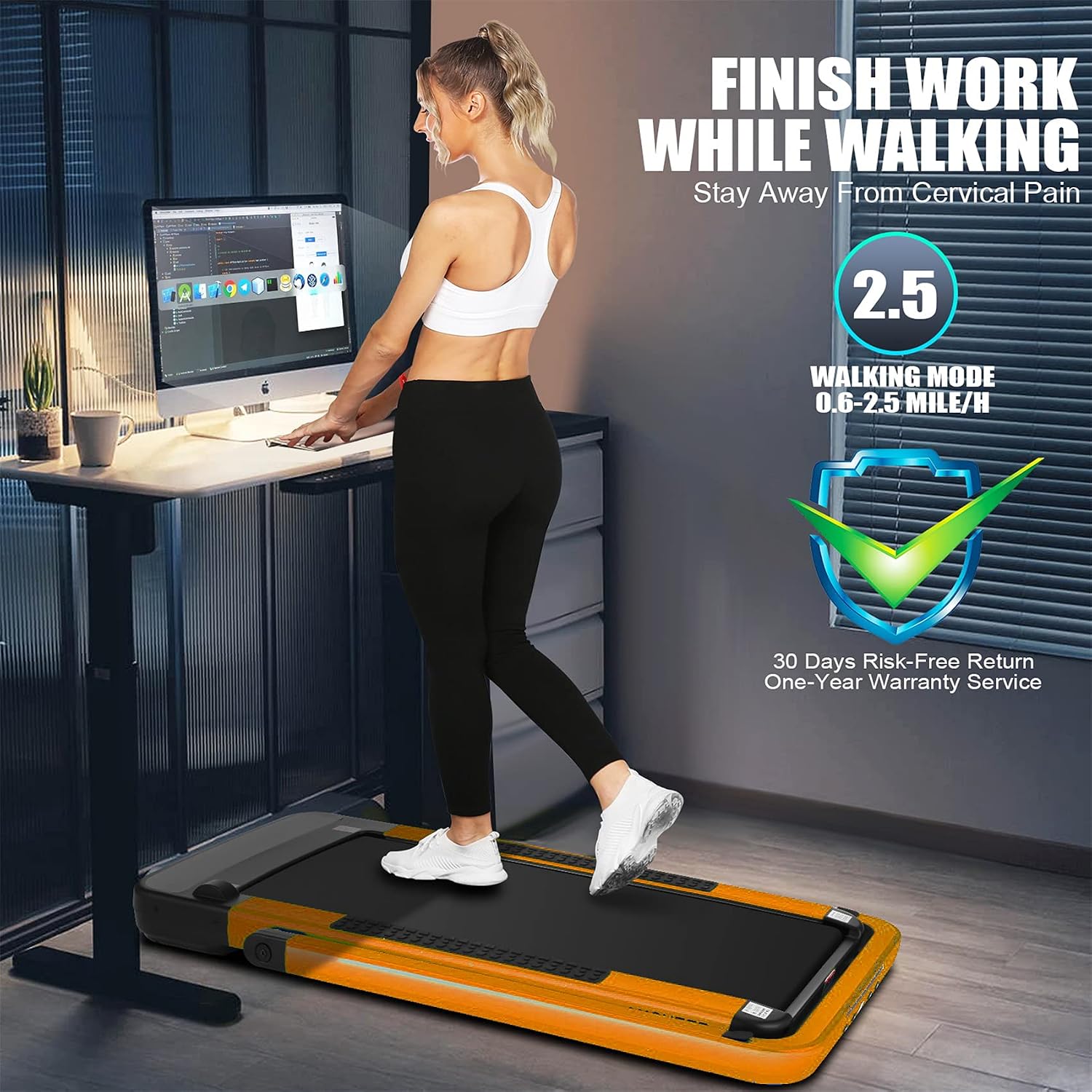 ANCHEER 2 in 1 Folding Treadmill,Under Desk Treadmill,Walking Compact Treadmill,Portable Treadmill Foldable with APP&Wrist-Mounted Remote Control,Running Machine for Home