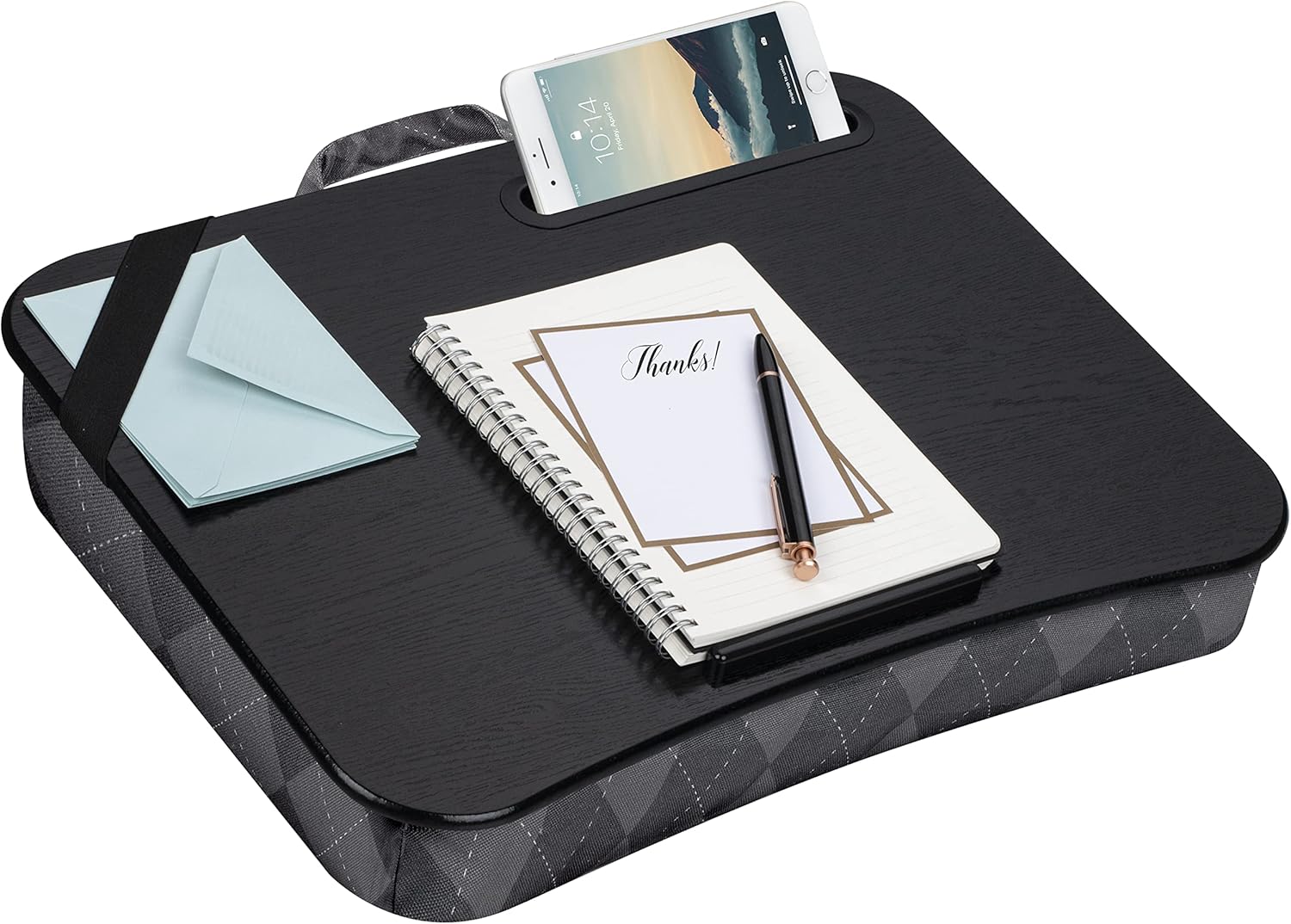 LapGear Designer Lap Desk with Phone Holder and Device Ledge Gray