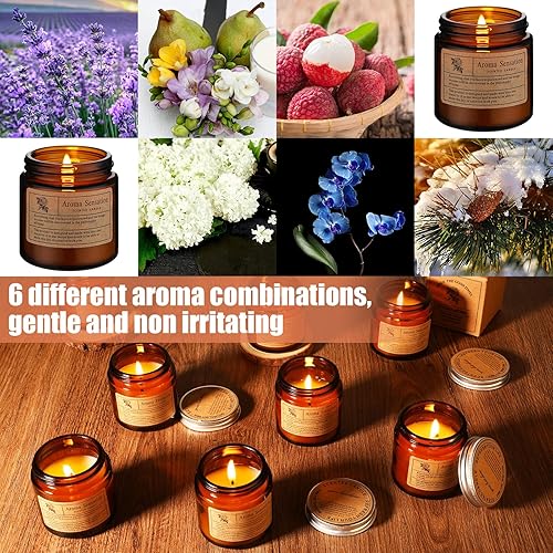 Miniatura 4 de MTLEE Juego de 12 velas perfumadas para el hogar, juego de regalo para mujeres, velas de aromaterapia de larga duración, velas de cera de soja a