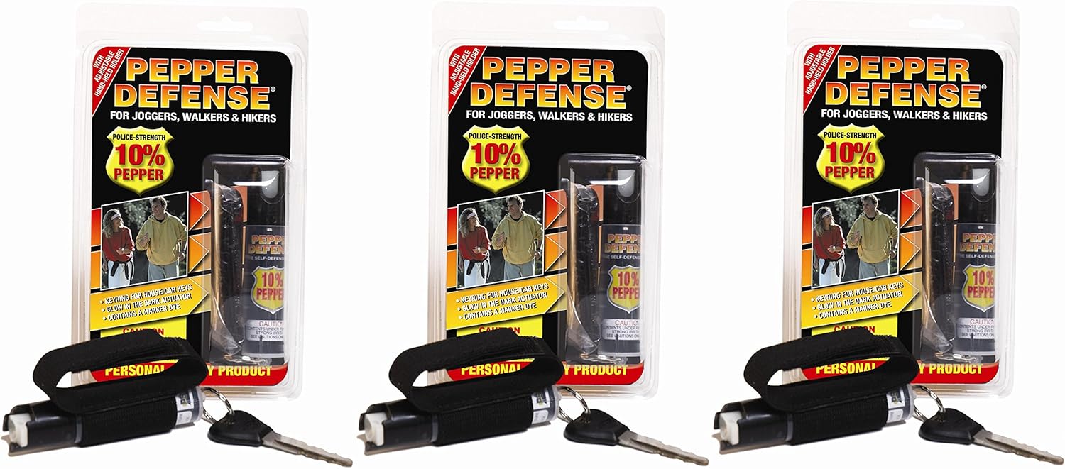Pepper Defense (3 Pack) 3/4 oz. Jogger Pepper Spray with