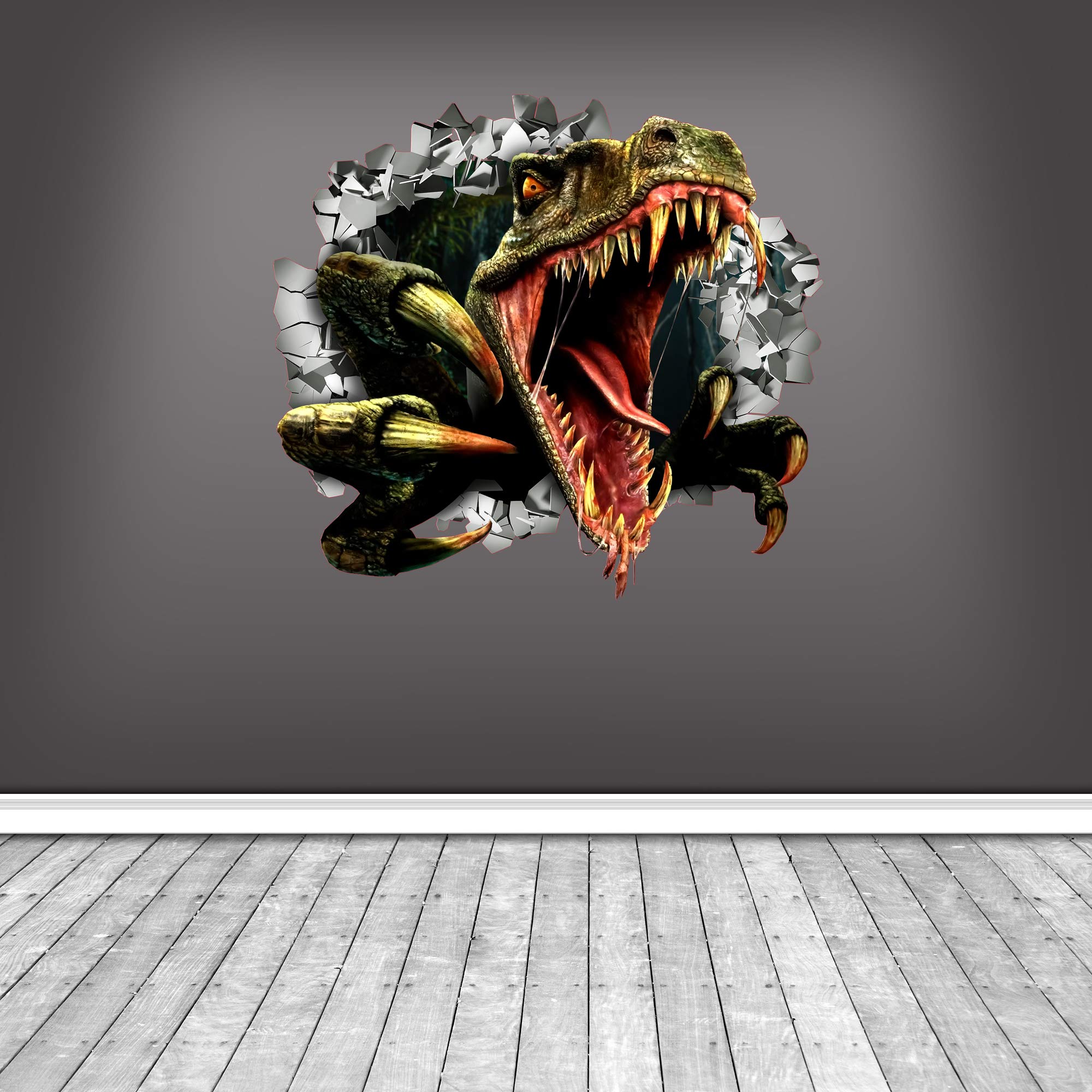 Autocollant Mural 3D Dinosaure T-Rex - Vinyle Amovible Oracal - Pour Chambre D'enfant - Neuf, Origine USA