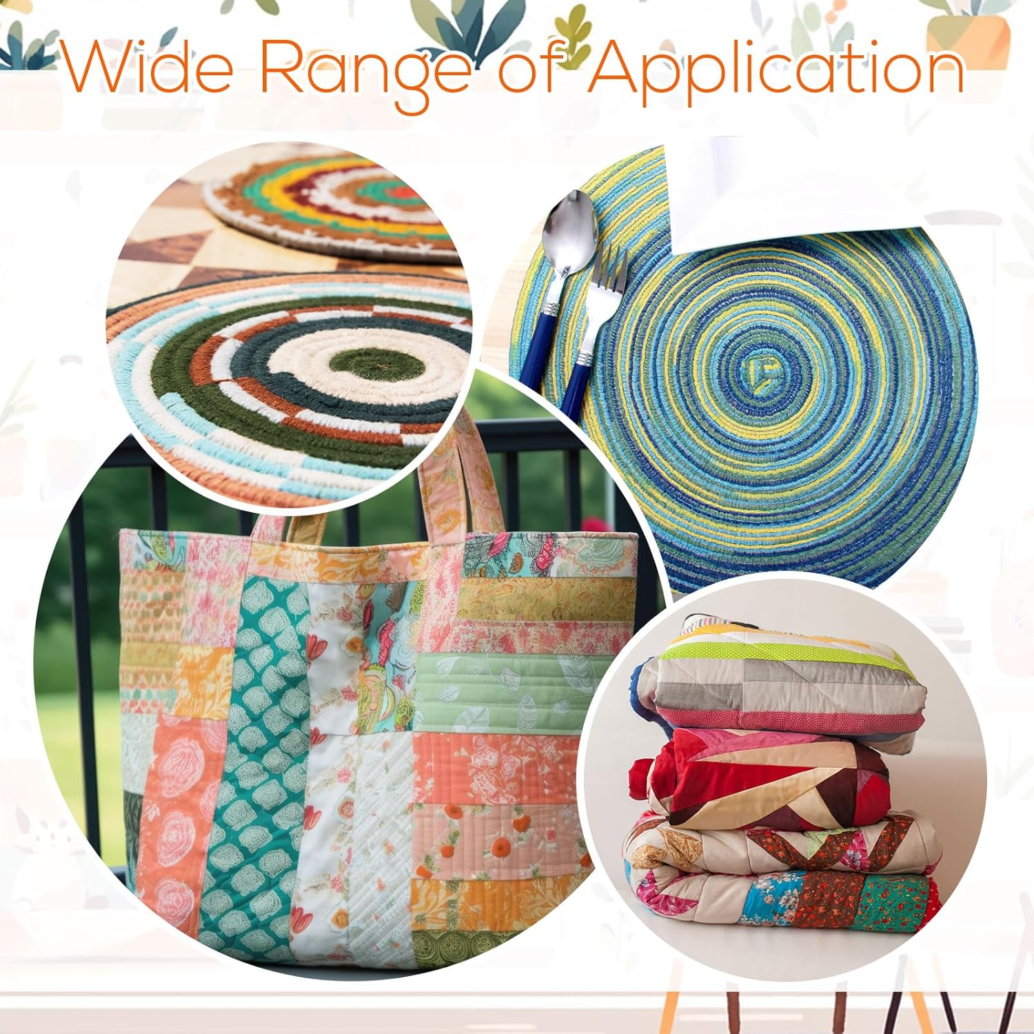 HunnmingRe 3 Rolls Batting Strips, 2 1/2, 2 1/4, 2 Inches, Total 150 Yard Cotton Blend Batting Roll Fabric Strips for DIY Sewing Quilts Needle Punched Braided Rug Purse