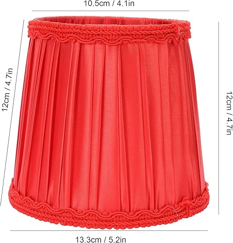 Miniatura 7 de Lámpara de tela roja con clip, 6 unidades, pantalla de tela de barril, pantalla moderna, tela europea, pequeña pantalla de lámpara de escritorio,