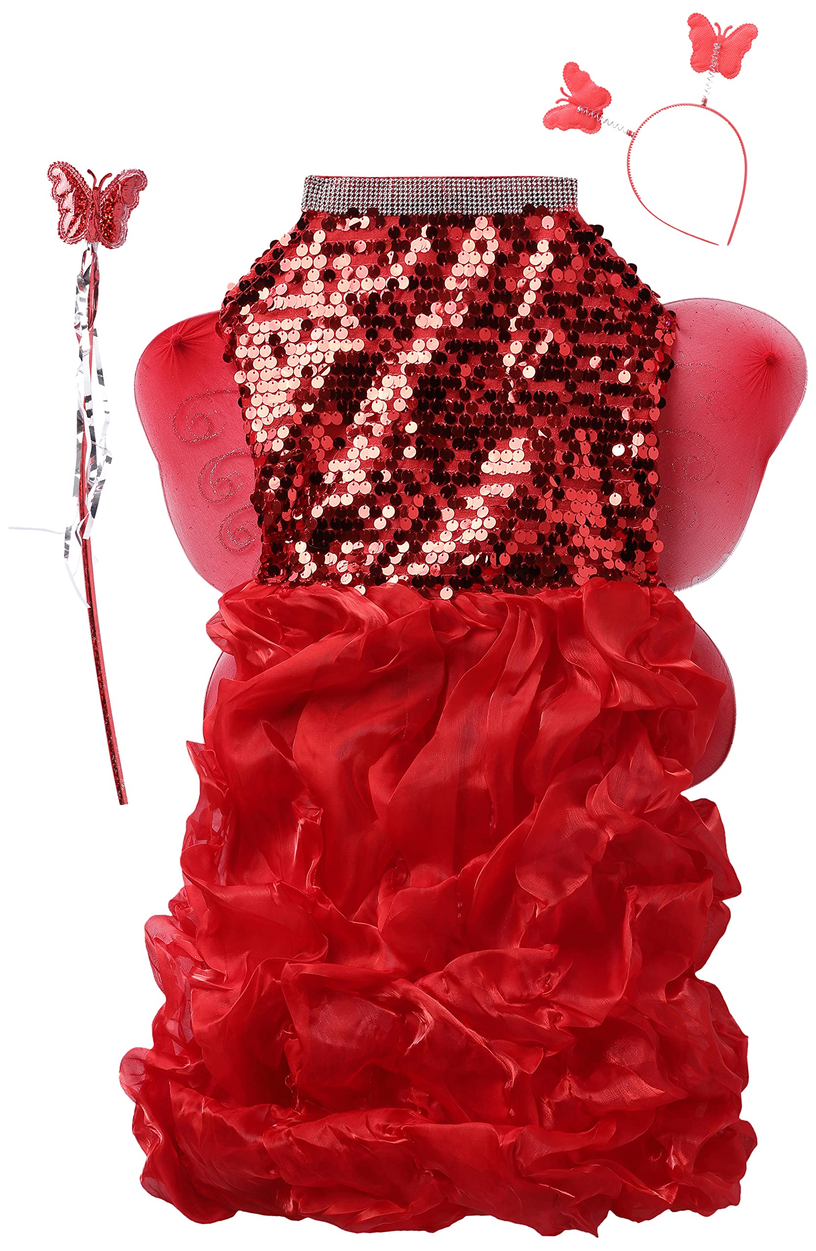 BookMyCostume Red Butterfly Insect Kids Fancy Dress Costume for Girls 6-7 years (B08KT8Z52T) Amazon Price History, Amazon Price Tracker