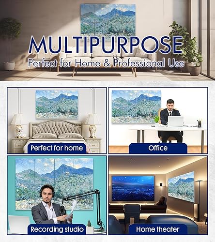 Miniatura 5 de PINWELIFE Paneles acústicos para pared, paneles a prueba de sonido, para paredes, dormitorio, hogar, oficina, estudio, grabación decorativa que