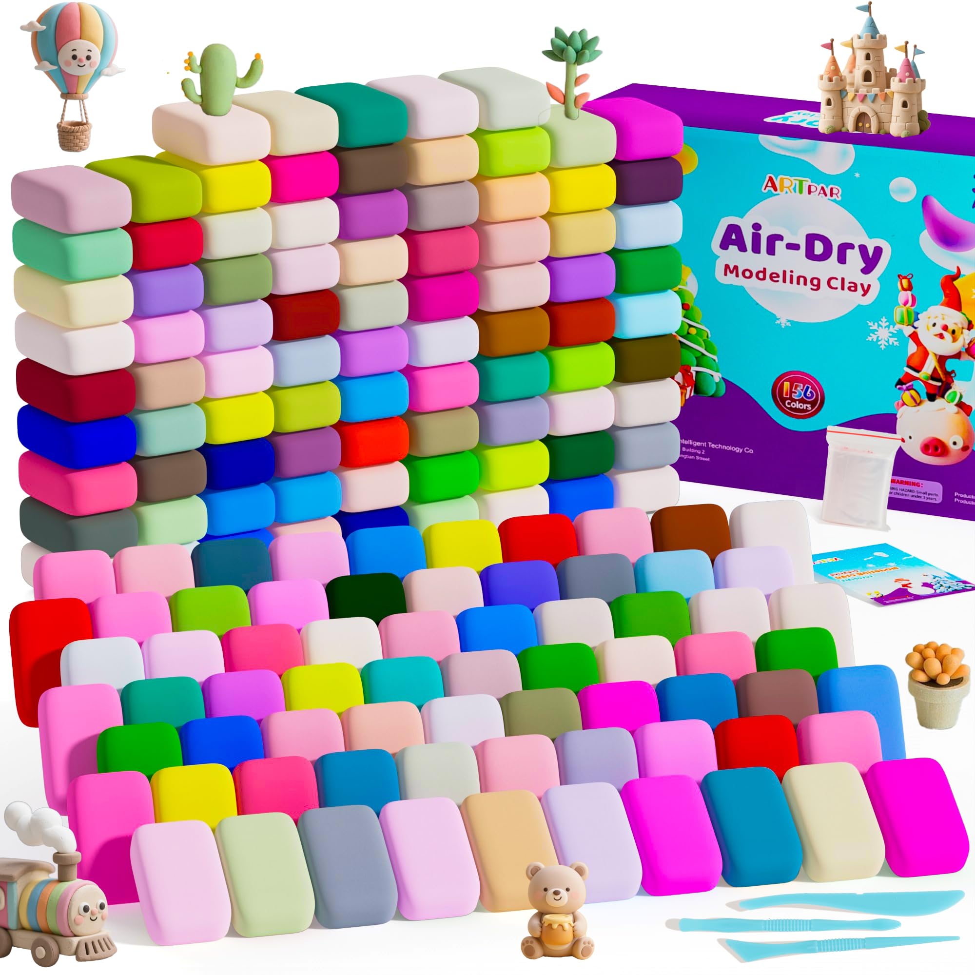 Amazon.com: A‌RTPAR Air Dry Clay 156 Colors,Modeling Magic Clay