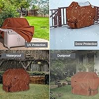 Vista 7 de NettyPro Cubierta para parrilla de gas de 52 pulgadas, 2-3 quemadores 600D, resistente al agua, cubierta para barbacoa al aire libre para Weber