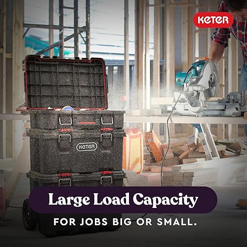 Vista 20 de Keter Masterloader - Caja de herramientas de resina con sistema de bloqueo y contenedores extraíbles, caja de organización y almacenamiento perfecta