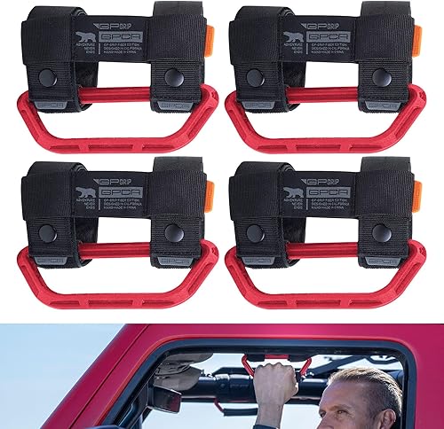 Miniatura 9 de GPCA Asa universal para Jeep Wrangler todos los modelos, UTV, ATV, barcos y más, mango de barra antivuelco se adapta a diámetro de 1 a 5.5 pulgadas