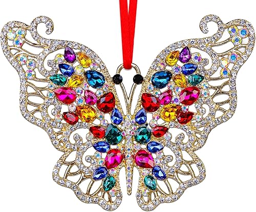 D4DREAM Adorno de Navidad de mariposa mental 2022 de 35 pulgadas mariposas brillantes para árbol de Navidad mariposa adorno decorativo de mariposa