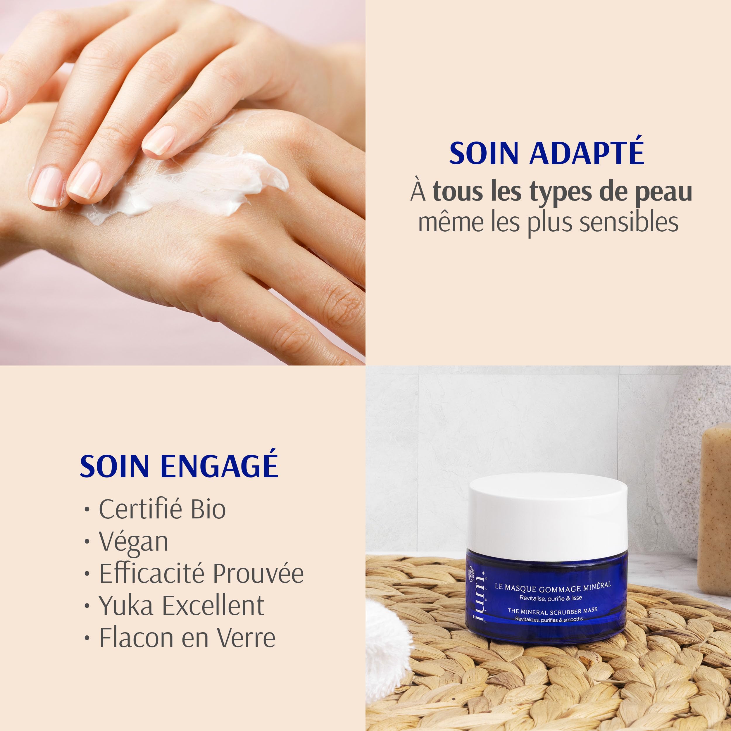 IUM Paris, 2-in-1 Face Mask & Exfoliating Face Scrub, 99% Natural Ingredients - Image 4