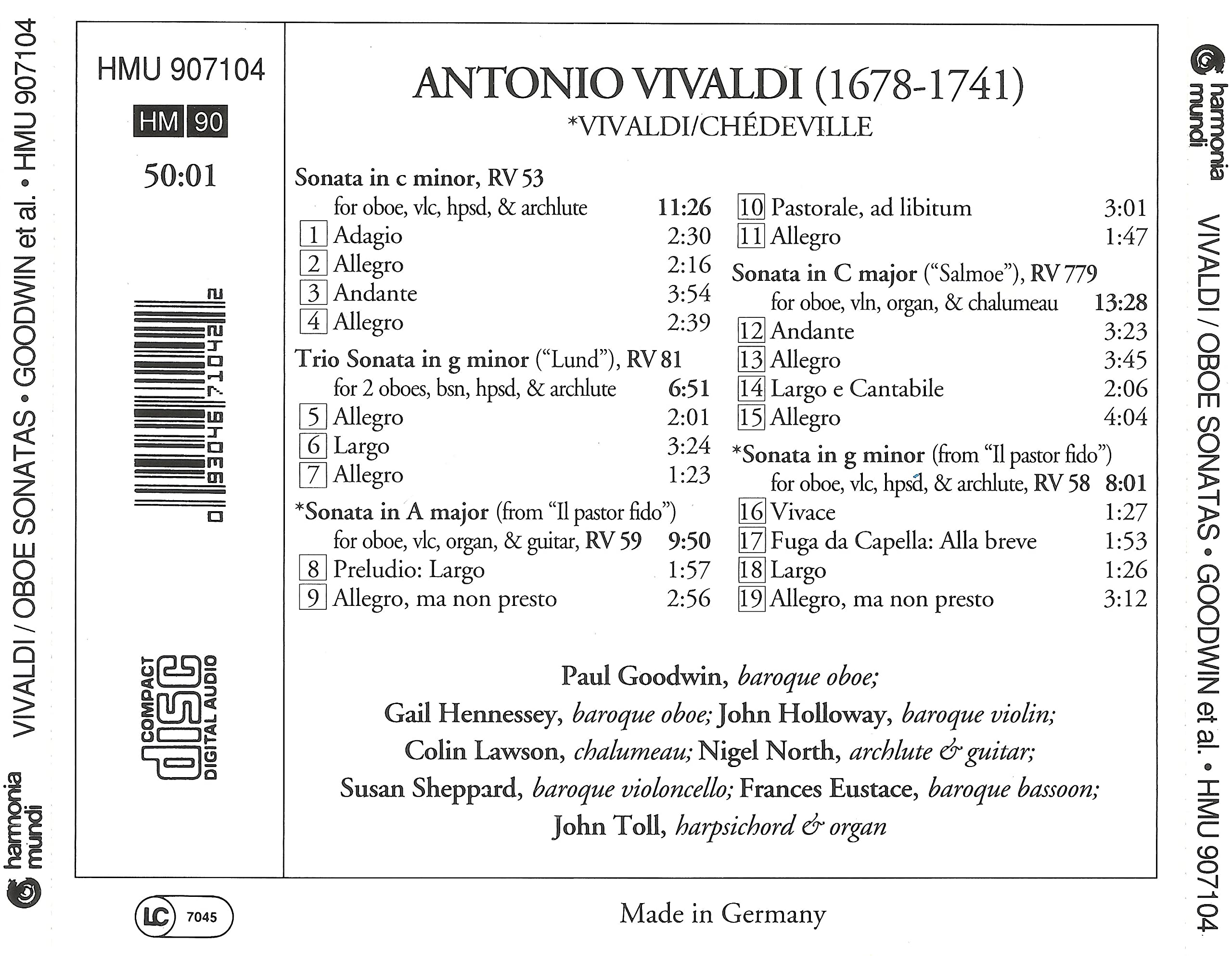 Oboe Sonatas-Goodwin [Audio CD] Vivaldi