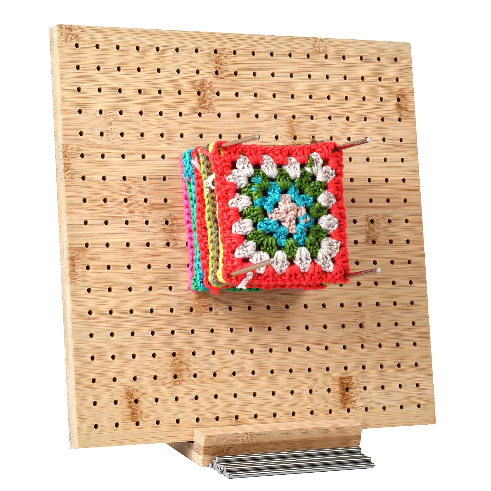 Tavola Per Bloccare Granny Square All'Uncinetto - 25x25cm In Legno Con 20 Aghi In Acciaio - Foto 7