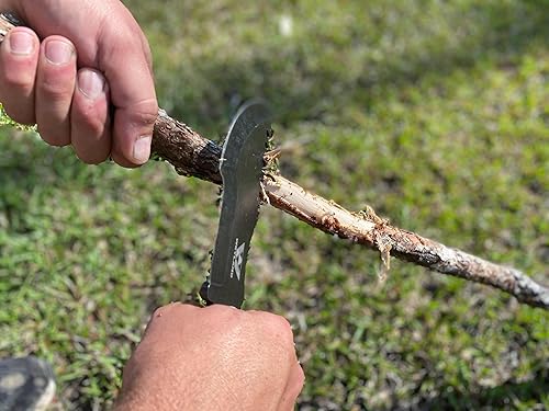 Miniatura 7 de WEYLAND Cuchillo de rastreador  Cuchillo de supervivencia de tamaño completo de Bushcraft con hoja fija con funda de cinturón de cuero horizontal,