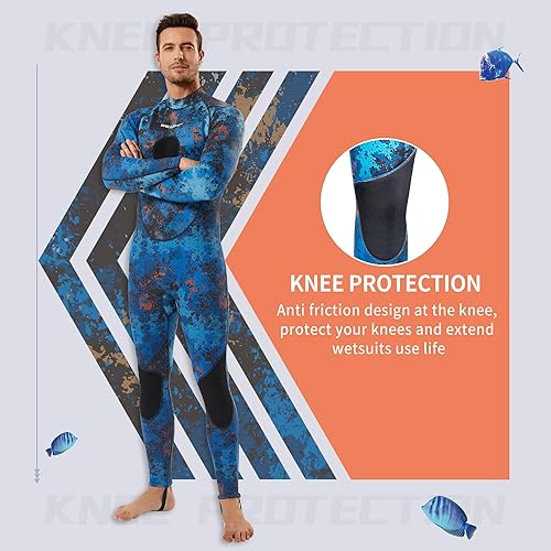 Miniatura 3 de Seaskin Traje de neopreno de pesca submarina para hombre, 0.069 pulgadas y 0.118 pulgadas (0.059 in) de neopreno de camuflaje de cuerpo completo