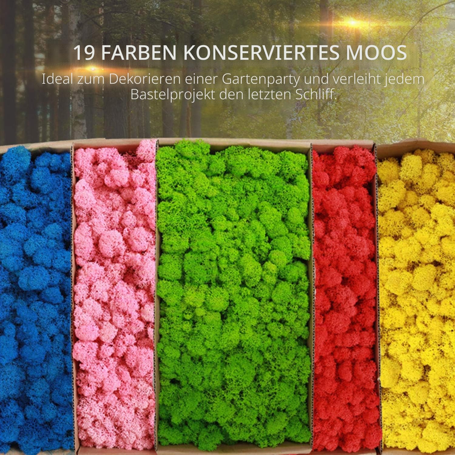 Konserviertes Moos für Bastelarbeiten 500 Gramm Bastelmoos, Grün 4 | Kunstmoos für Blumenbeete Bastelarbeiten Haus Büro Gartendekoration Künstlerische Wanddekoration Floristik Tischdekoration