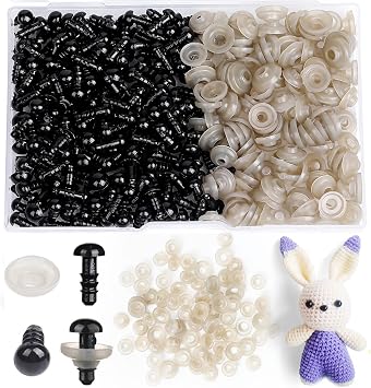 320Pcs 6mm Safety Eyes for Amigurumi Black Craft Doll Eyes