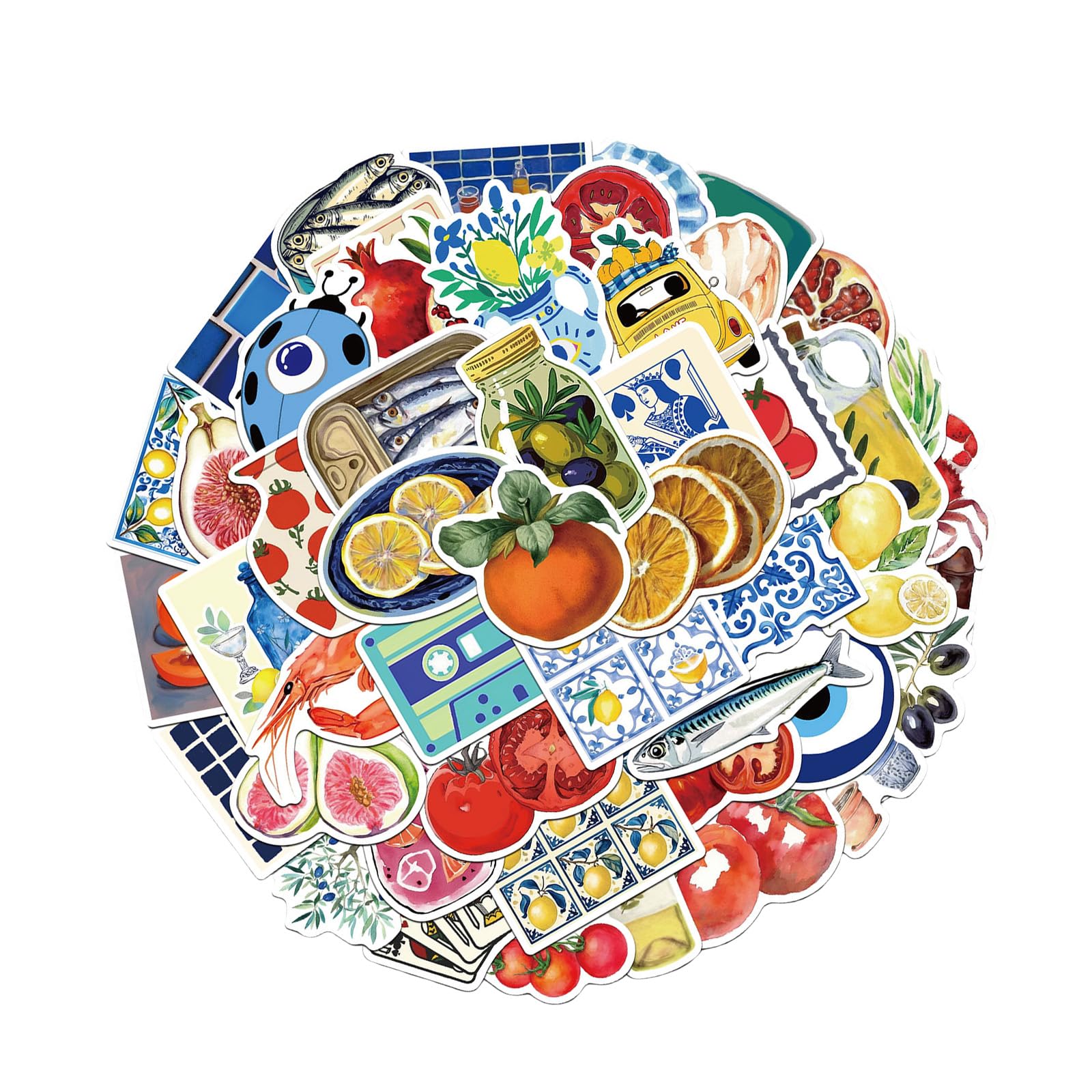 50 Sheets Mediterranean Tomato Sticker Scrapbook Sticker Stationery Reward Decorative Label for Laptop