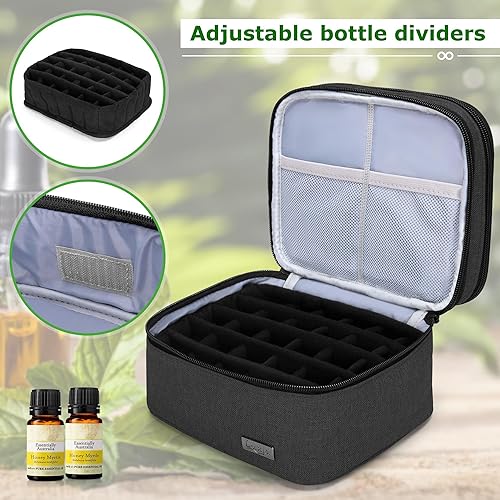 Miniatura 4 de LUXJA Estuche de transporte de aceite esencial capacidad para 30 botellas (0.18 fl oz - 1.18 onzas líquidas, también se adapta a botellas de