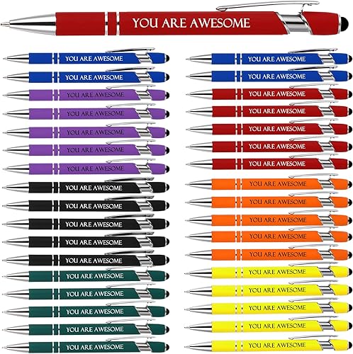 Yexiya 35 bolígrafos inspiradores a granel, bolígrafos de afirmación positiva, lápiz capacitivo, bolígrafo de agradecimiento con punta de lápiz