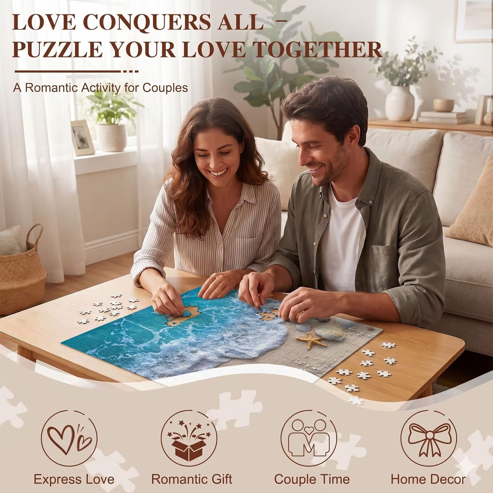 spiaggia onde-2 Puzzle 6000 Pezzi per Adulti, Puzzle in Legno - Collezione Classica con Poster Incluso - Sfida di Concentrazione e Passatempo Antistress, Gioco per Famiglia, 179 x 105 cm f0-871