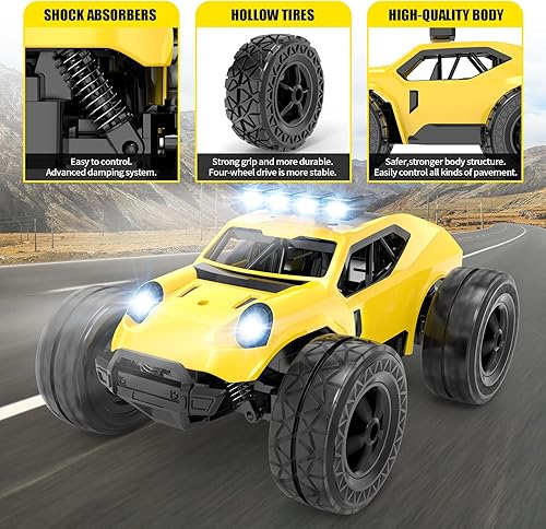 Miniatura 6 de Haijon Auto RC de alta velocidad 120 25kmh 2WD con faro control remoto radio de camión vehículos todoterreno vehículos electrónicos monstruo