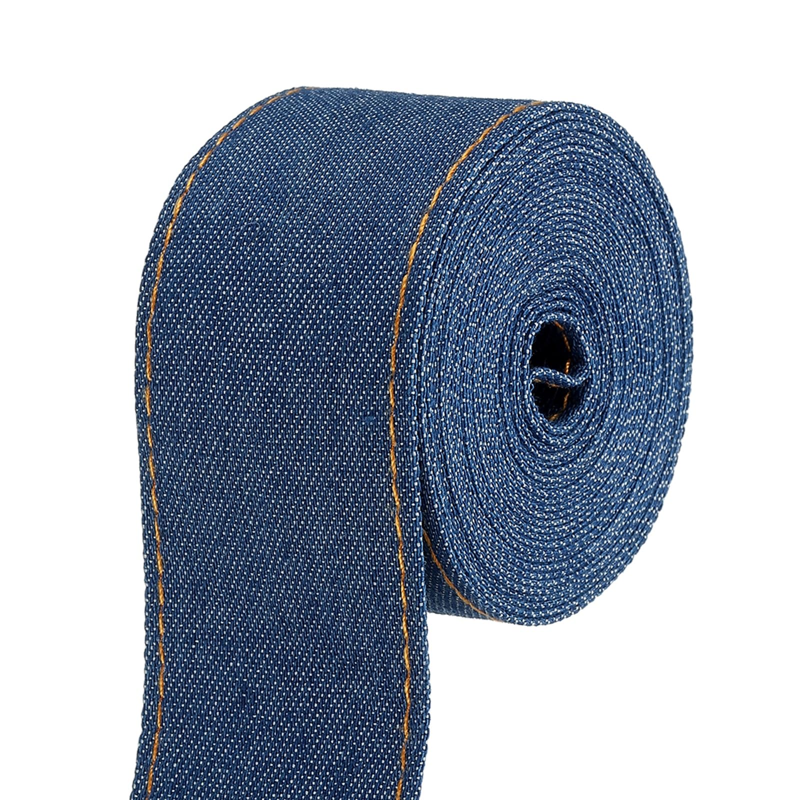 PATIKIL 8/5" Denim Ribbon, Total 3.3 Yard Layering Jean Fabric Craft Pure Color Strip for Bow DIY Making Hair Clip Garment Sewing Decorations, Dark Blue