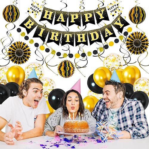 Miniatura 5 de Decoraciones de fiesta de cumpleaños de arco iris colorido cartel de feliz cumpleaños, espirales colgantes, abanicos de papel, bolas de panal de