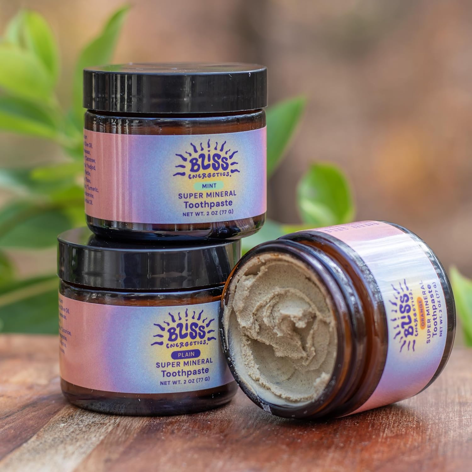 Bliss Energetics Fluoride Free Remineralizing Herbal Toothpaste - Hydroxyapatite, Coconut Oil, Castor Oil, Shilajit and Turmeric - 2oz Plain - Non-Abrasive