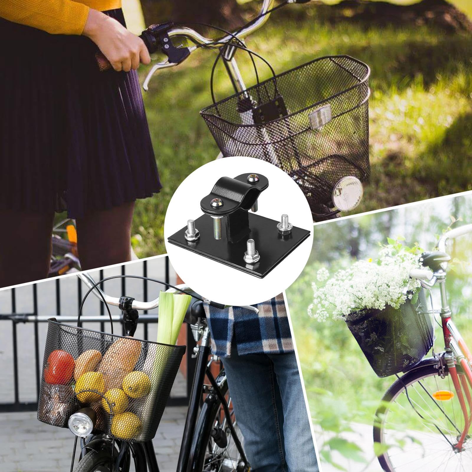 Support de montage en métal pour panier de vélo, fixation fixe sur route, montagne et cadres de vélo pliants Support de montage en métal pour panier de vélo, fixation fixe sur route, montagne et cadres de vélo pliants
