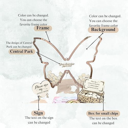 Miniatura 5 de Alternative Quinceanera Butterfly Guest Book - Customizable Transparent Butterfly Guest Book Ideas - Perfect for Birthday, Sweet 15, Miss Quince,