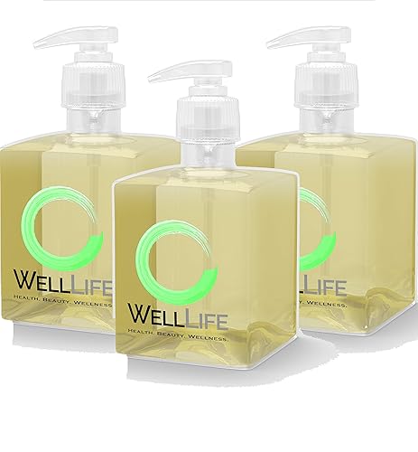 Jabón líquido para manos, ligeramente perfumado, nutritivo y no seco, paquete de 3 botellas de 8 onzas, ingredientes orgánicos infundidos con