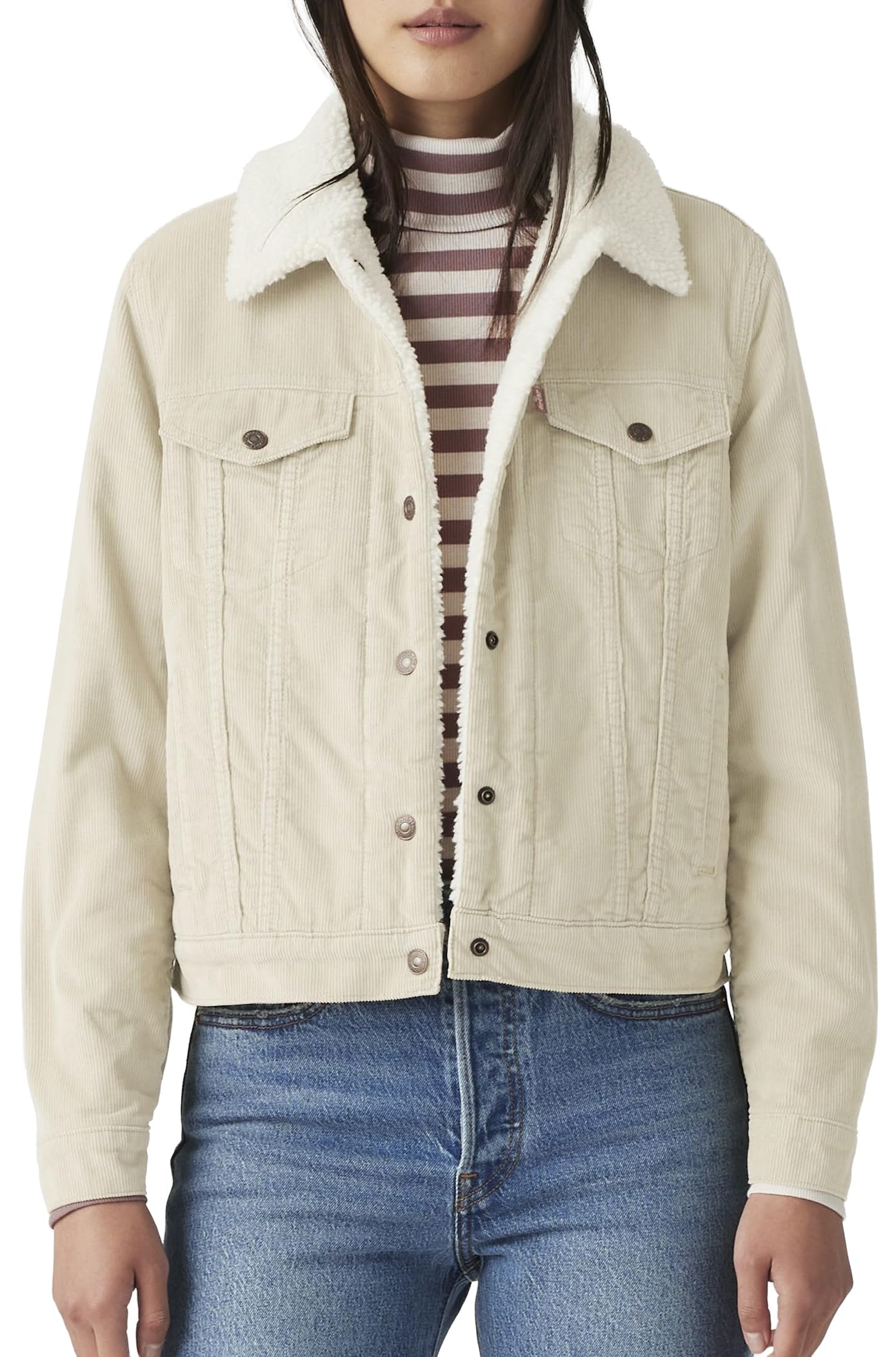 Levi's Original Sherpa Trucker Egret, Egret, XS