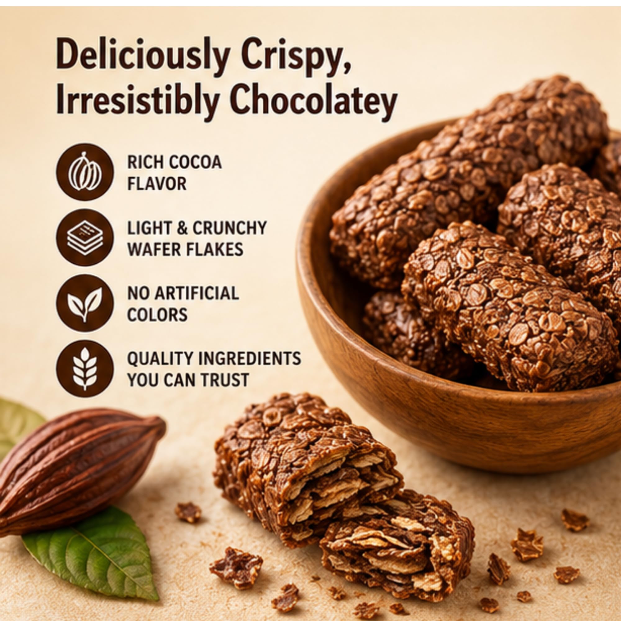 Roshen Flaksi Cocoa Sweets with Crispy Wafer Flakes, 50 Pieces, 500g (Product Of South Africa) From DECADENT FOODS 3