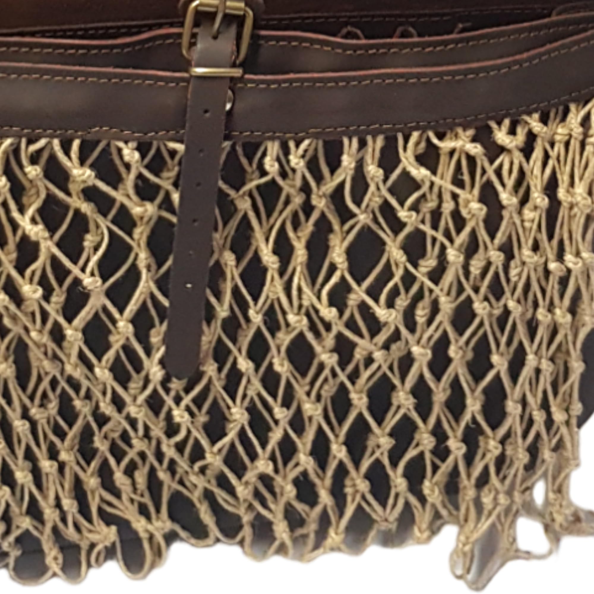 Morral Cuero Caza con Red de cáñamo