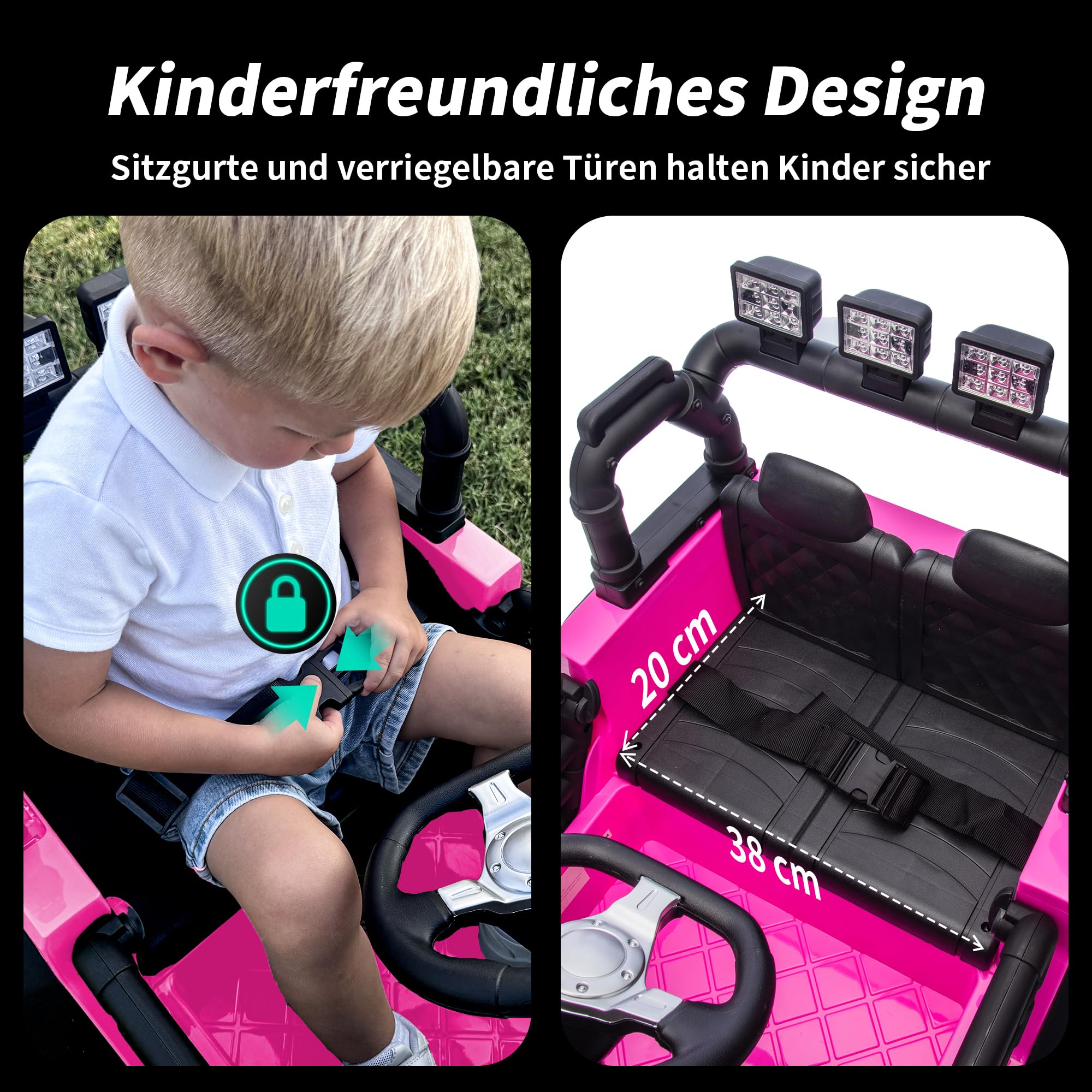 Hikiddo 12V Kinder Elektroauto für Kinder ab 3 Jahre mit Fernbedienung