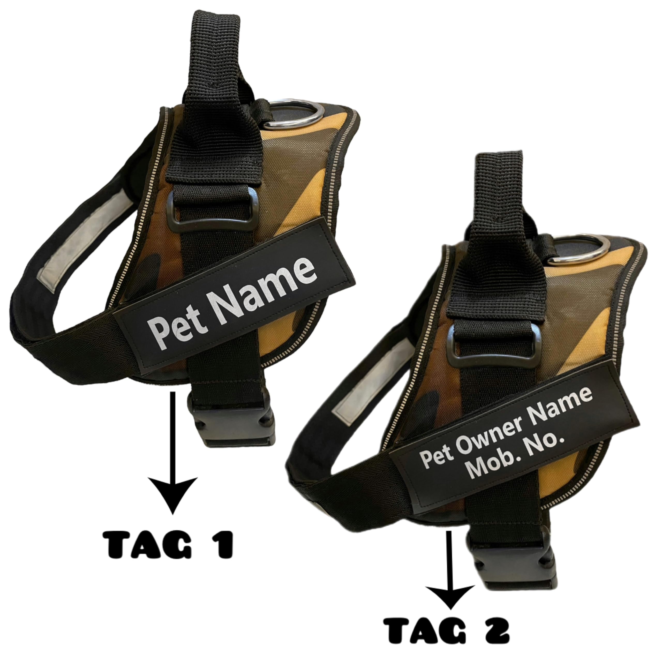 Pets Planet Pets Personalized Dog Harness | Dog Harness with Name | Customized Dog Vest Harness Easy to use (Small, Army) 1