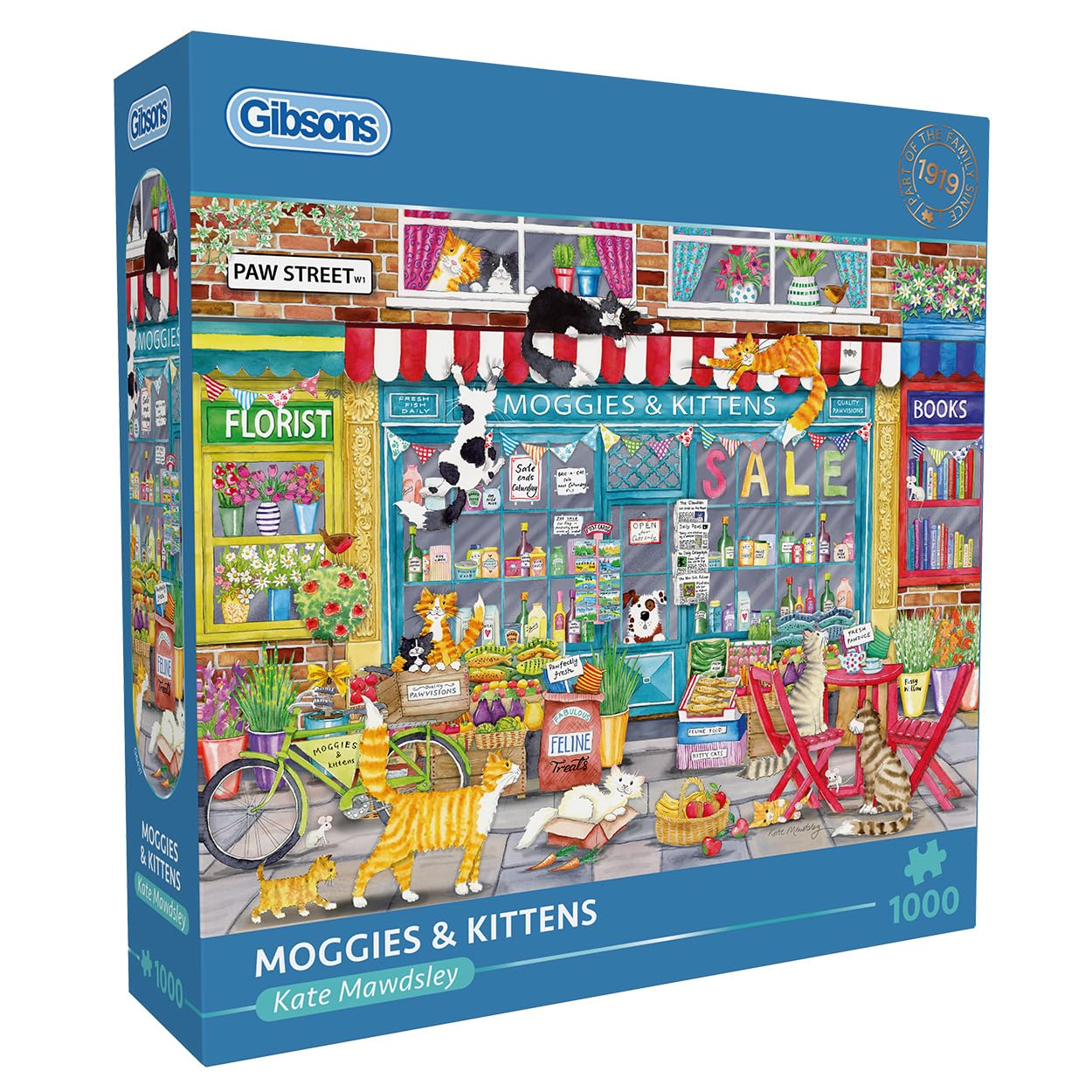 Gibsons Moggies and Kittens 1000 Piece Jigsaw Puzzle for Adults - Fun Cats Pet Store Artwork Sustainable Puzzle for Adults & Teens Premium Thick 100% Recycled Board Great Gift by Gibsons Games
