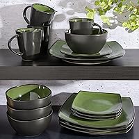 Vista 3 de Gibson Elite Soho Lounge - Juego de vajilla (16 piezas), color verde