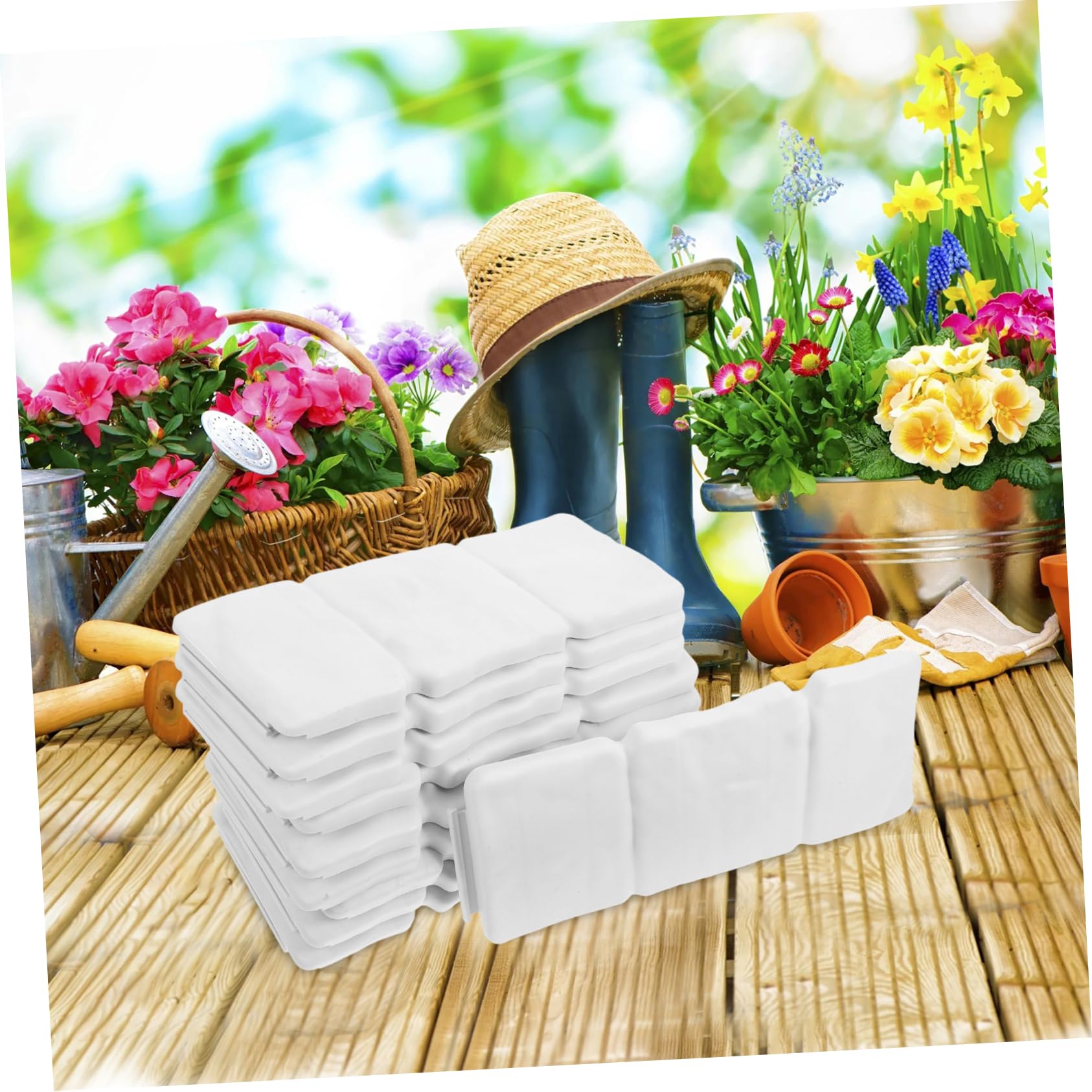 BESPORTBLE 10piezas Valla De Jardinería De Plástico De Jardín Decorativo con Aspecto De Piedra para Césped y Borduras De Jardín Incluye Clavos para Fijar