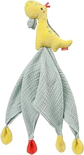 Fehn Schmusetuch Baby Spielzeug Dino - Schnuffeltuch für Neugeborene - Einschlafhilfe Kuscheltier Schnullertuch Nuckeltuch- Kuscheltuch Schlaftier für Babys und Kleinkinder ab 0+ Monaten